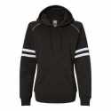 J America 8645 Women's Varsity Fleece Piped Hooded Sweatshirt