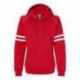 J America 8645 Women's Varsity Fleece Piped Hooded Sweatshirt