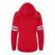 J America 8645 Women's Varsity Fleece Piped Hooded Sweatshirt