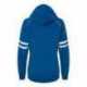 J America 8645 Women's Varsity Fleece Piped Hooded Sweatshirt