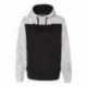 J America 8676 Melange Fleece Colorblocked Hooded Sweatshirt