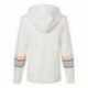 MV Sport W22732 Women's Striped Sleeves Full-Zip Hooded Sweatshirt