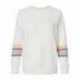 MV Sport W23152 Women's Striped Sleeves Crewneck Sweatshirt