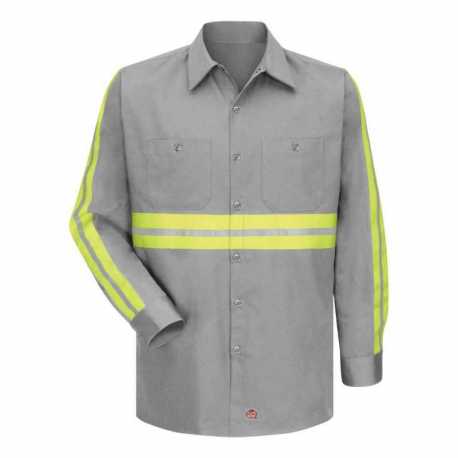 Red Kap SC30ET Enhanced Visibility Long Sleeve Cotton Work Shirt - Tall Sizes