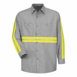 Red Kap SP14ET Industrial Enhanced-Visibility Long Sleeve Work Shirt - Tall Sizes