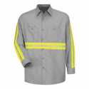 Red Kap SP14ET Industrial Enhanced-Visibility Long Sleeve Work Shirt - Tall Sizes