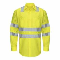 Red Kap SY14T Enhanced & Hi-Visibility Long Sleeve Work Shirt - Tall Sizes