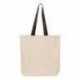 Q-Tees Q4400 11L Canvas Tote with Contrast-Color Handles