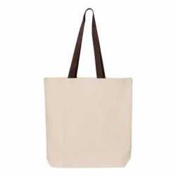 Q-Tees Q4400 11L Canvas Tote with Contrast-Color Handles