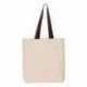 Q-Tees Q4400 11L Canvas Tote with Contrast-Color Handles