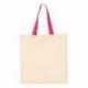 Q-Tees QTB6000 Economical Tote with Contrast-Color Handles