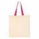 Q-Tees QTB6000 Economical Tote with Contrast-Color Handles