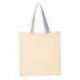 Q-Tees QTB6000 Economical Tote with Contrast-Color Handles