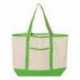 Q-Tees Q1500 34.6L Large Canvas Deluxe Tote