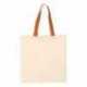 Q-Tees QTB6000 Economical Tote with Contrast-Color Handles