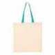 Q-Tees QTB6000 Economical Tote with Contrast-Color Handles