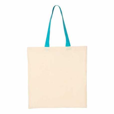 Q-Tees QTB6000 Economical Tote with Contrast-Color Handles