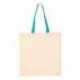 Q-Tees QTB6000 Economical Tote with Contrast-Color Handles