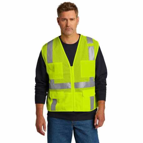 CornerStone CSV104 ANSI 107 Class 2 Mesh Six-Pocket Zippered Vest