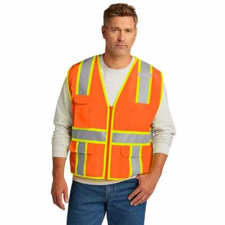 CornerStone CSV105 ANSI 107 Class 2 Surveyor Zippered Two-Tone Vest