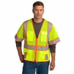 CornerStone CSV106 ANSI 107 Class 3 Surveyor Mesh Zippered Two-Tone Short Sleeve Vest