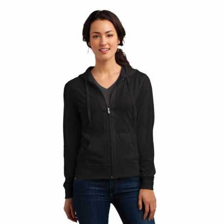 District DT2100 Women's Fitted Jersey Full-Zip Hoodie