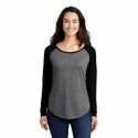 Sport-Tek LST400LS Ladies PosiCharge Long Sleeve Tri-Blend Wicking Scoop Neck Raglan Tee