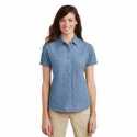 Port & Company LSP11 Ladies Short Sleeve Value Denim Shirt