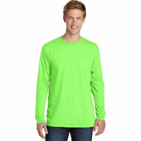 Port & Company PC099LSP Beach Wash Garment-Dyed Long Sleeve Pocket Tee