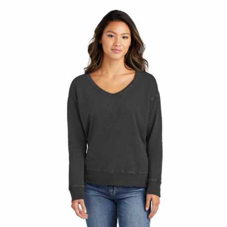 Port & Company LPC098V Ladies Beach Wash Garment-Dyed V-Neck Sweatshirt