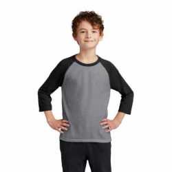 Port & Company PC55YRS Youth Core Blend 3/4-Sleeve Raglan Tee