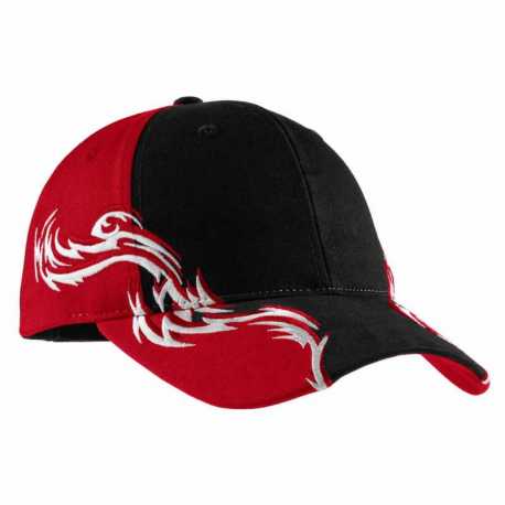 Port Authority C859 Colorblock Racing Cap with Flames