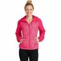 Sport-Tek LST40 Ladies Heather Colorblock Raglan Hooded Wind Jacket