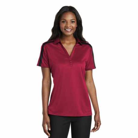 Port Authority L547 Ladies Silk Touch Performance Colorblock Stripe Polo