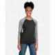 Next Level Apparel 6051 Unisex Triblend Three-Quarter Sleeve Raglan