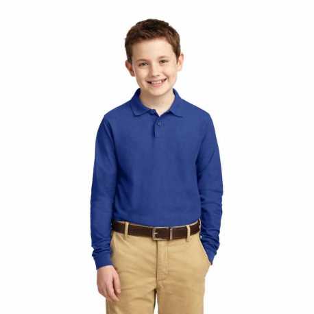 Port Authority Y500LS Youth Long Sleeve Silk Touch Polo