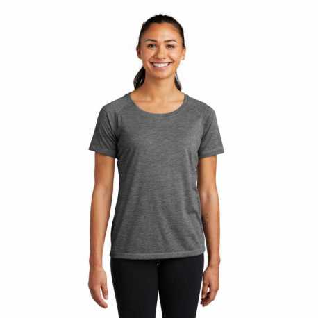 Sport-Tek LST400 Ladies PosiCharge Tri-Blend Wicking Scoop Neck Raglan Tee