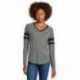 Sport-Tek LST6043 Ladies Halftime Stripe Long Sleeve V-Neck Tee