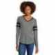 Sport-Tek LST6043 Ladies Halftime Stripe Long Sleeve V-Neck Tee