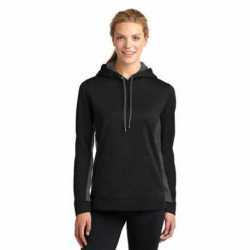 Sport-Tek LST235 Ladies Sport-Wick Fleece Colorblock Hooded Pullover