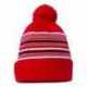 Sportsman SP60 12" Striped Pom-Pom Cuffed Beanie