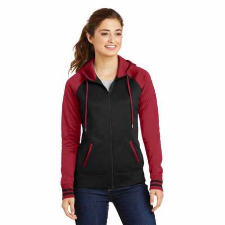 Sport-Tek LST236 Ladies Sport-Wick Varsity Fleece Full-Zip Hooded Jacket