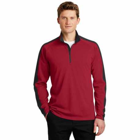 Sport-Tek ST861 Sport-Wick Textured Colorblock 1/4-Zip Pullover