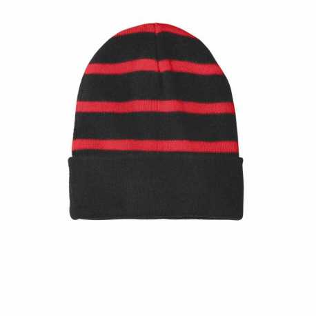 Sport-Tek STC31 Striped Beanie with Solid Band