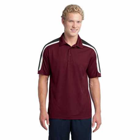 Sport-Tek ST658 Tricolor Shoulder Micropique Sport-Wick Polo