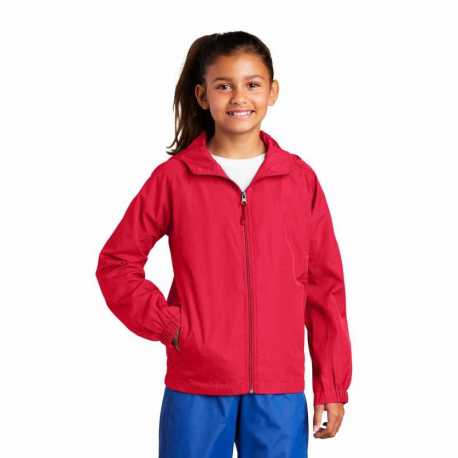 Sport-Tek YST73 Youth Hooded Raglan Jacket