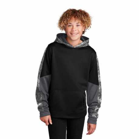 Sport-Tek YST231 Youth Sport-Wick Mineral Freeze Fleece Colorblock Hooded Pullover