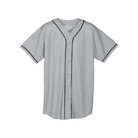 Augusta Sportswear 593 Wicking Mesh Button Front Jersey with Braid Trim