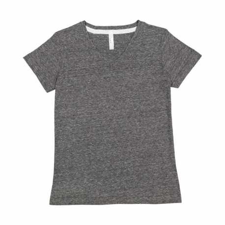 LAT 3591 Ladies V-Neck Harborside Melange Jersey T-Shirt