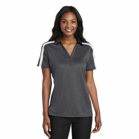 Port Authority L547 Ladies Silk Touch Performance Colorblock Stripe Polo